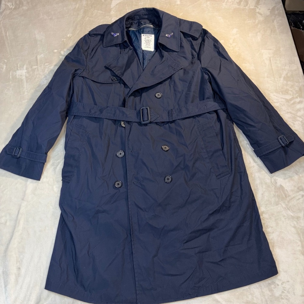 Vintage 1999 USAF Military All Weather Trench Coat 42S Liner DSCP Air Force